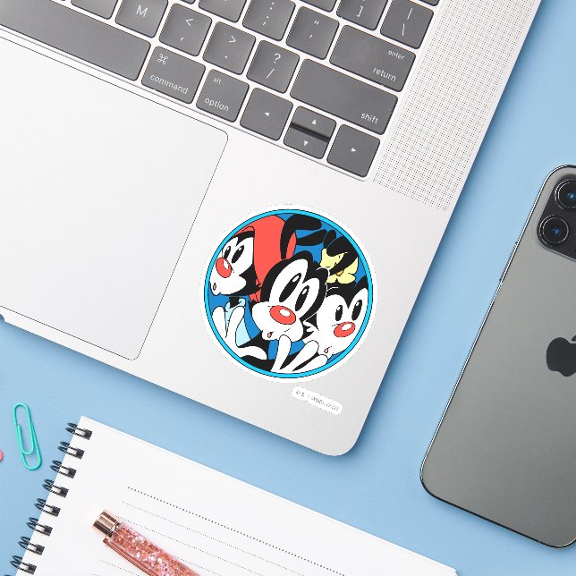 Animaniacs | Warner Siblings Circle Graphic Aufkleber (Laptop mit iPhone)