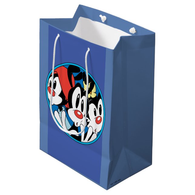 Animaniacs | Warner Siblings Circle Graphic Mittlere Geschenktüte (Vorderseite Schrägansicht)