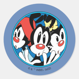 Animaniacs   Warner Siblings Circle Graphic Runder Aufkleber