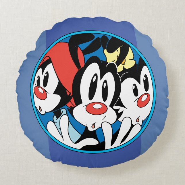 Animaniacs | Warner Siblings Circle Graphic Rundes Kissen (Vorderseite)