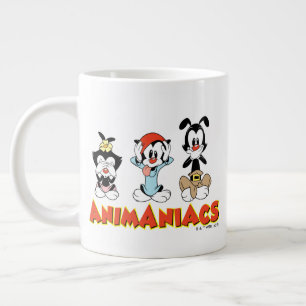Animaniacs Warner Siblings "No Evil" Graphic Jumbo-Tasse