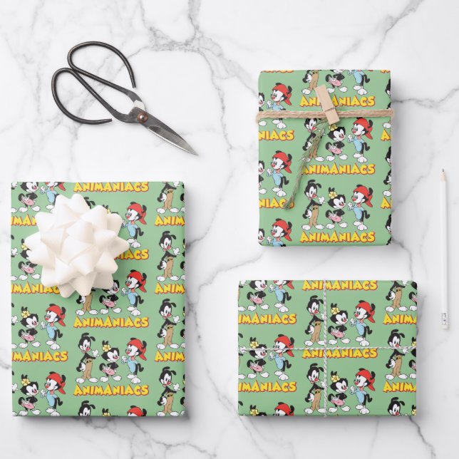 Animaniacs | Yakko, Dot und Wakko Stehend Geschenkpapier Set (Vorderseite)