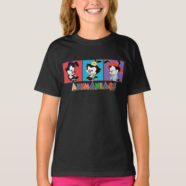 Animaniacs | Yakko, Dot, & Wakko Panel Grafik T-Shirt (Vorderseite)
