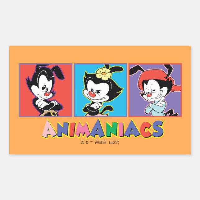 Animaniacs | Yakko, Dot, & Wakko Panel Graphic Rechteckiger Aufkleber (Vorderseite)