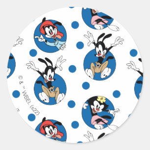 Animaniacs   Yakko, Wakko & Dot Circle Pattern Runder Aufkleber