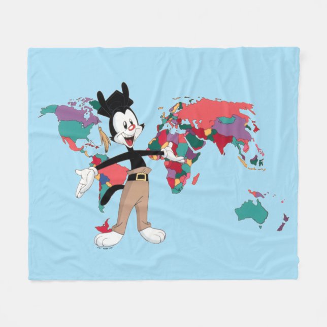 Animaniacs | Yakkos Weltkarte Grafik Fleecedecke (Vorderseite (Horizontal))