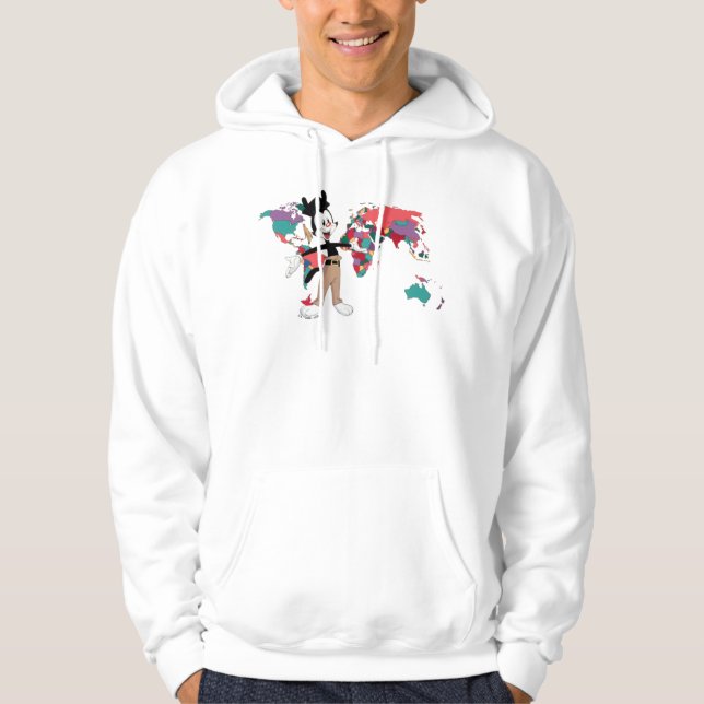 Animaniacs | Yakkos Weltkarte Grafik Hoodie (Vorderseite)