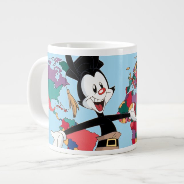 Animaniacs | Yakkos Weltkarte Grafik Jumbo-Tasse (Vorderseite Links)