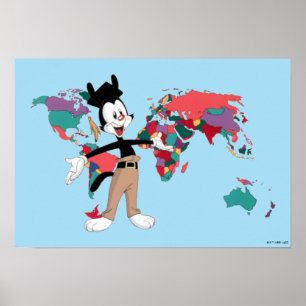Animaniacs Yakkos Weltkarte Grafik Poster