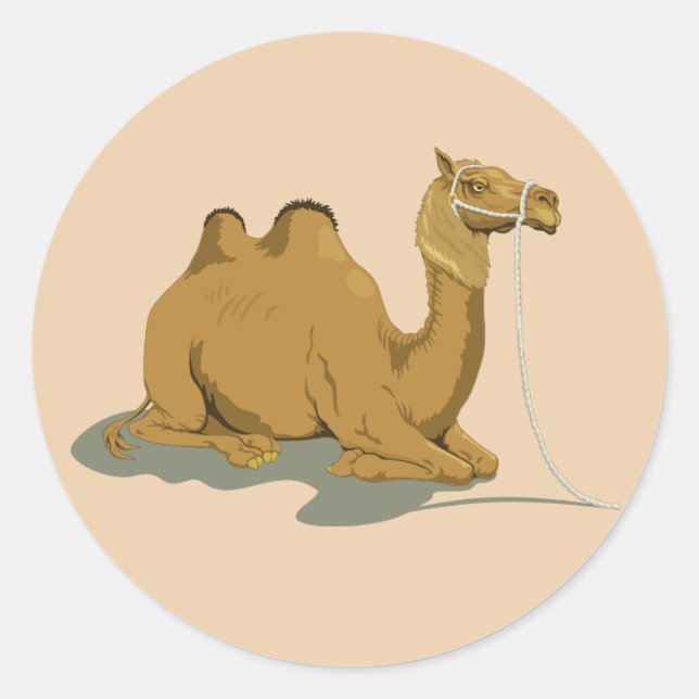 Animated Camel Runder Aufkleber (Vorderseite)