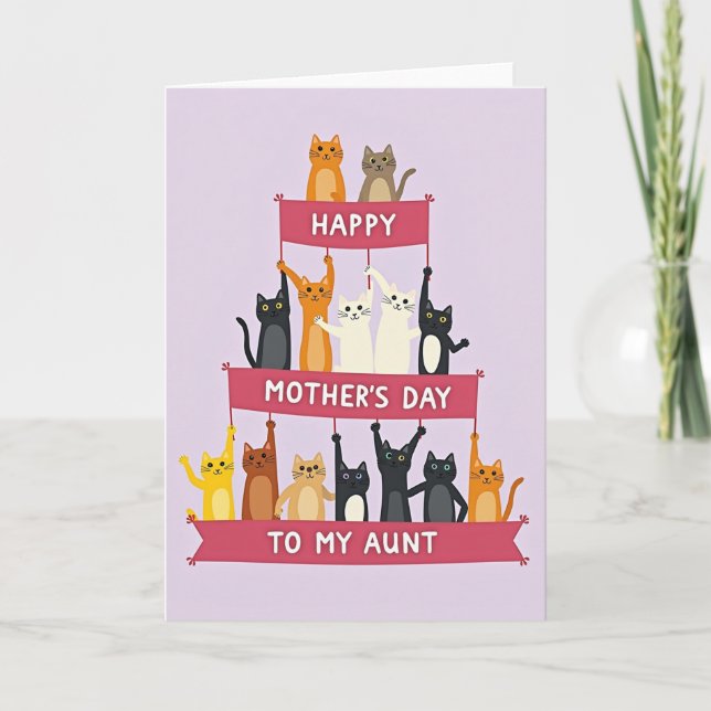 Animated Cats Mothers Day Card Karte (Vorderseite)
