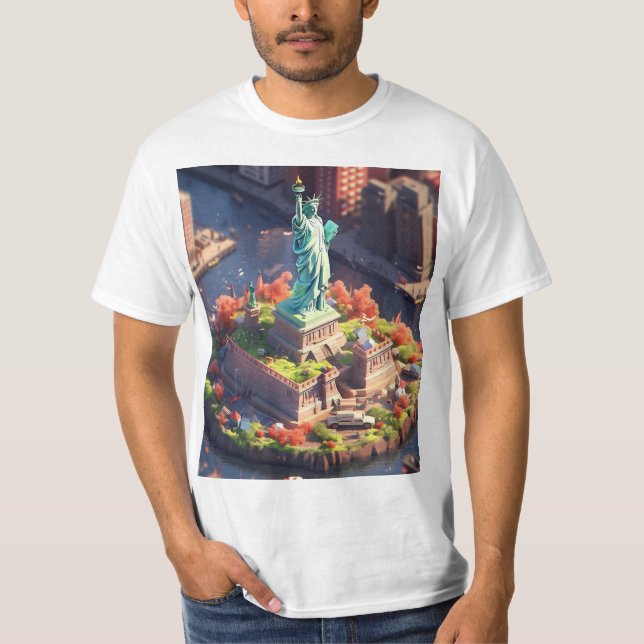 Animated Liberty Statue Nyc Manhattan T - Shirt (Vorderseite)