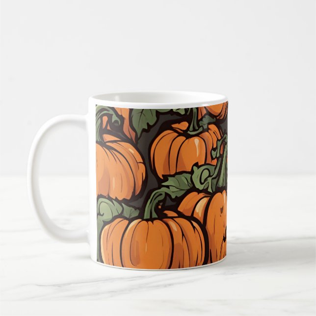 Animated Niedlich Pumpkin Minimalistischen Fall Ha Kaffeetasse (Links)