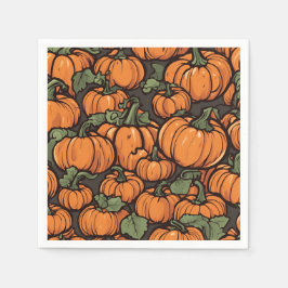 Animated Niedlich Pumpkin Minimalistischen Fall Ha Serviette
