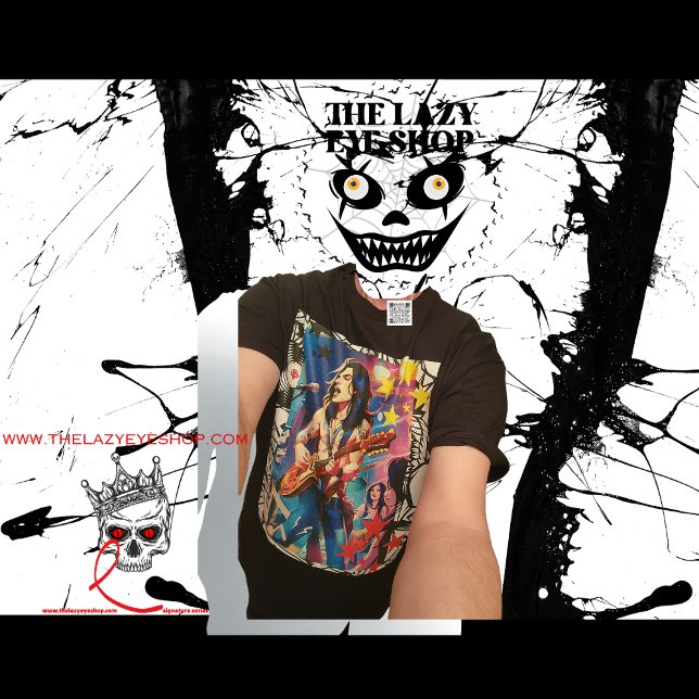 Animated Rocker Design Men-T-Shirt T-Shirt (Actual body of model.)