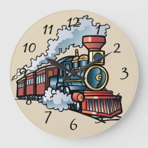 Animated train große wanduhr