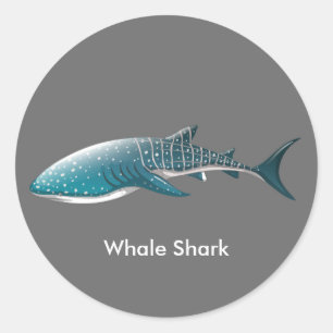 Animated Whale Shark Runder Aufkleber