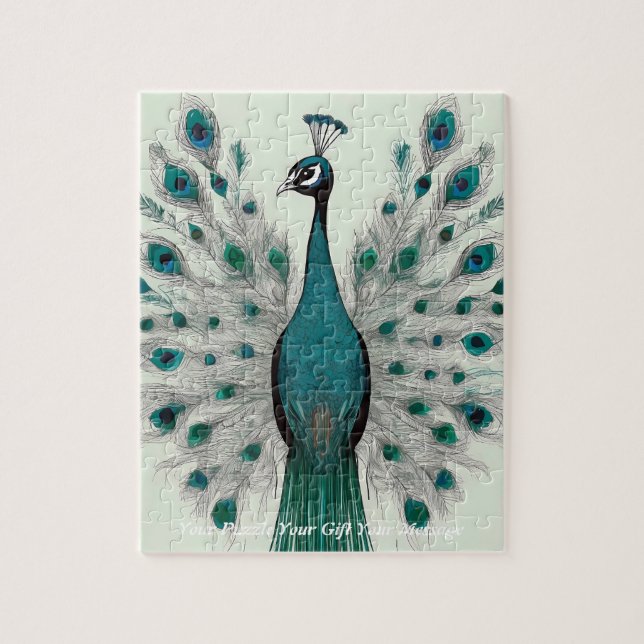 Animation Boho Pfau Puzzle (Vertikal)