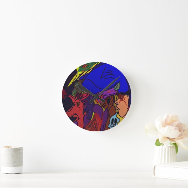 Animation Collage  Runde Wanduhr (Zuhause)