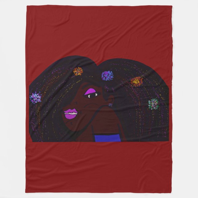 Animation einer jungen Frau mit dunkler Hautfarbe Fleecedecke (Vorderseite)