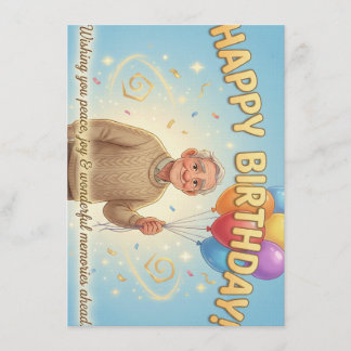 Animation style Birthday Card for Grandparents. Einladung