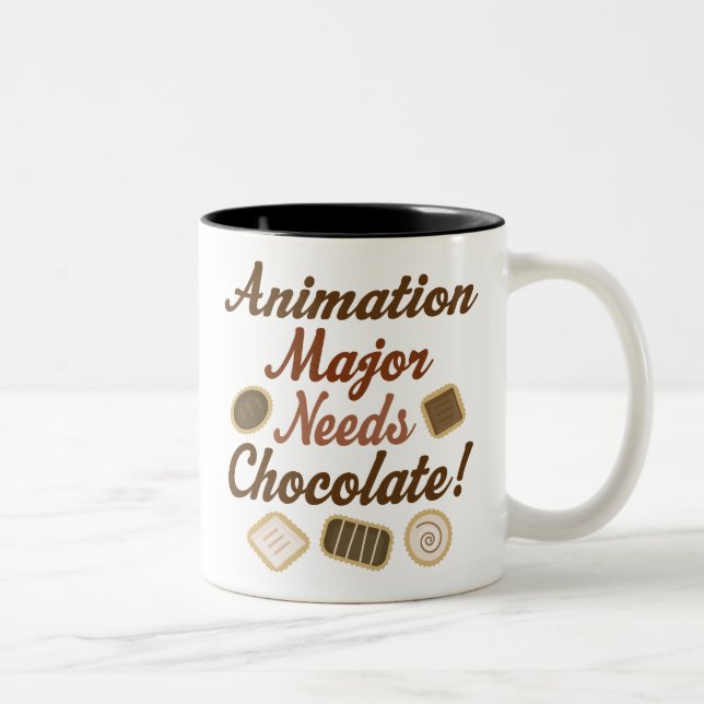 Animations-bedeutende Schokolade Zweifarbige Tasse (Rechts)