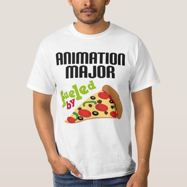 Animations-bedeutendes Geschenk (Pizza) T-Shirt (Vorderseite)