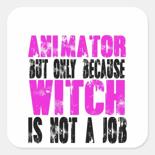 Animator Hexe Quadratischer Aufkleber (Vorderseite)