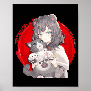 Anime and Cats Lover Japanese Manga kawaii Otaku G Poster