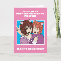 Anime and Manga Geburtstagskarte für den besten Fr