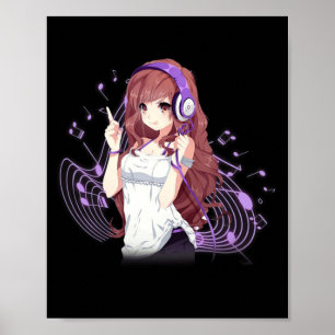 Anime and Music Merch Kawaii Manga Otaku für Teens Poster