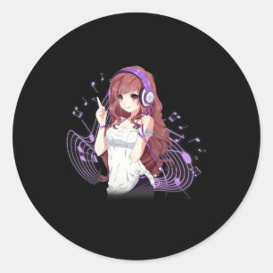 Anime and Music Merch Kawaii Manga Otaku für Teens Runder Aufkleber