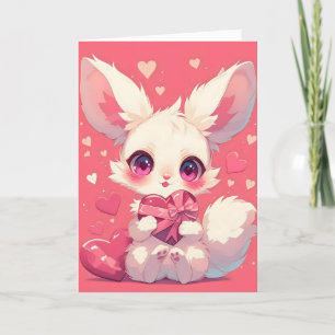 Anime Animal Niedlich Heart Feiertagskarte