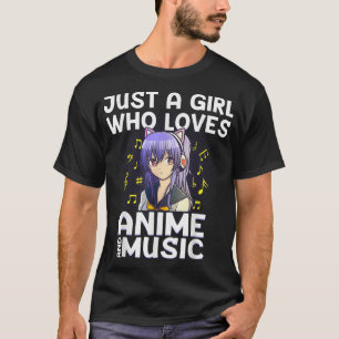 Anime Art for women Teen Girls Anime Merch Musik T-Shirt