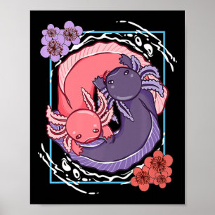 Anime Axolotl Waifu, Liebe Anime Ramen und Sketc Poster