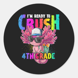 Anime Axolotl Waifu, Liebe Anime Ramen und Sketc Runder Aufkleber