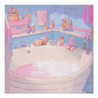 Anime Bathroom Kunstdruckerei Poster