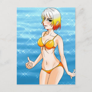 Anime Bikini Girl Postkarte