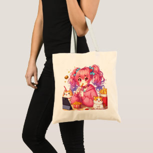 Anime Bliss: Mädchen, Kartoffeln und Haustiere Tragetasche