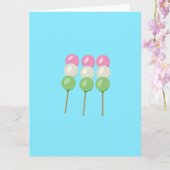 Anime Blue Pastel Dango Faltkarte Karte (Orchidee)