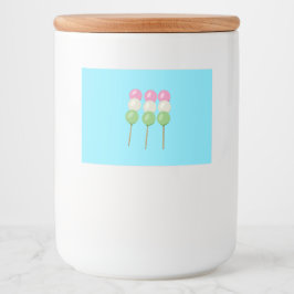 Anime Blue Pastel Dango Food Getränke Label Set Lebensmitteletikett