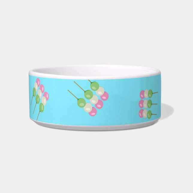 Anime Blue Pastel Dango Keramik Pet Bowl Napf (Vorderseite)