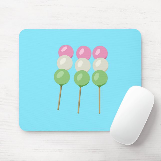 Anime Blue Pastel Dango Mousepad (Mit Mouse)