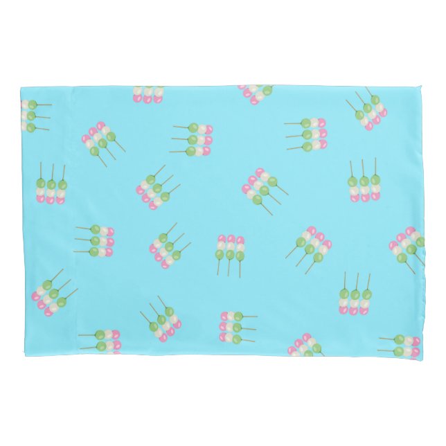 Anime Blue Pastel Dango Pillowcase Kissenbezug (Vorderseite)