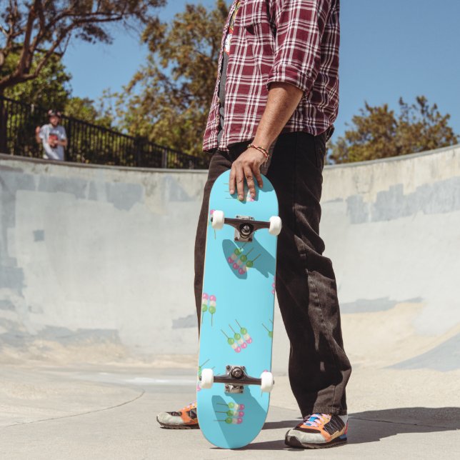 Anime Blue Pastel Dango Skateboard (Außenbereich 2)