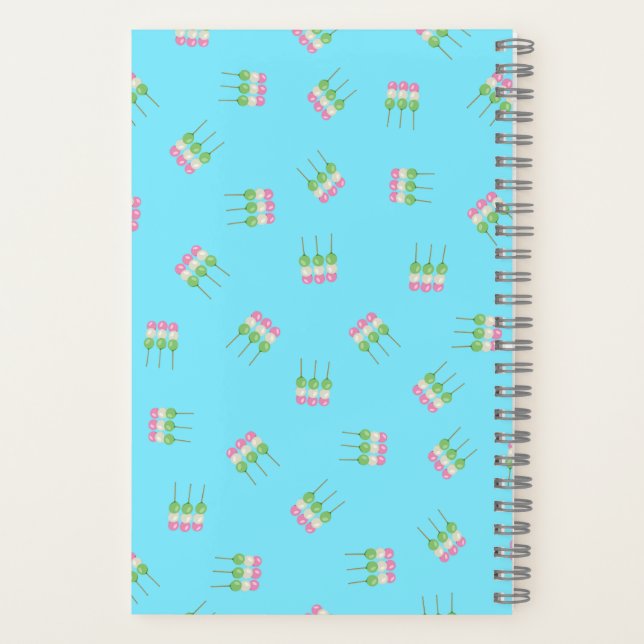 Anime Blue Pastel Dango Spiral Notebook Notizbuch (Rückseite)