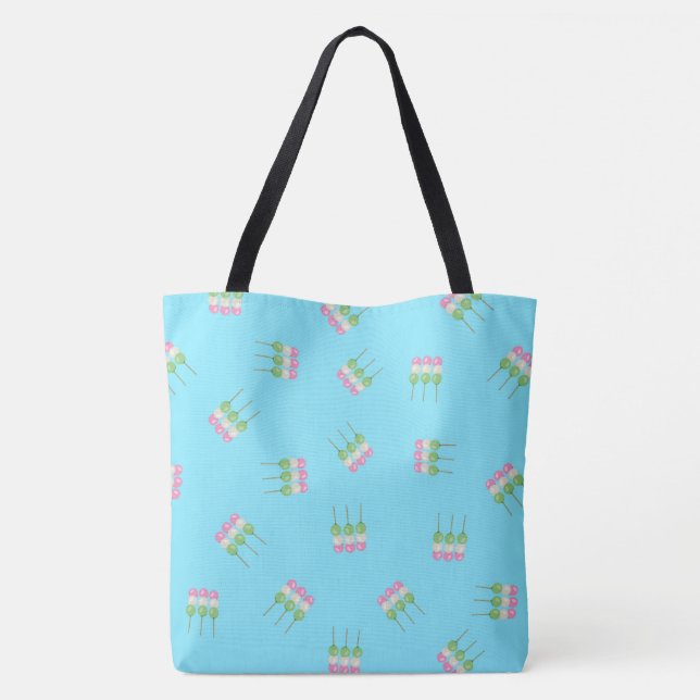 Anime Blue Pastel Dango Tasche (Rückseite)