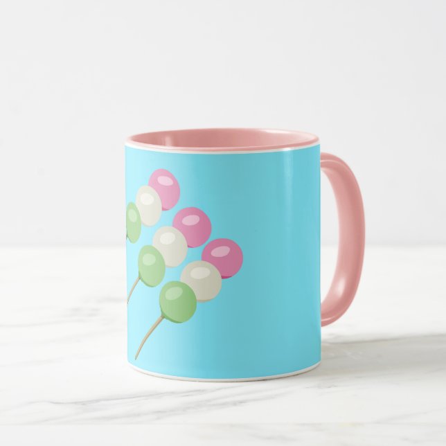Anime Blue Pastel Dango Tasse (VorderseiteRechts)