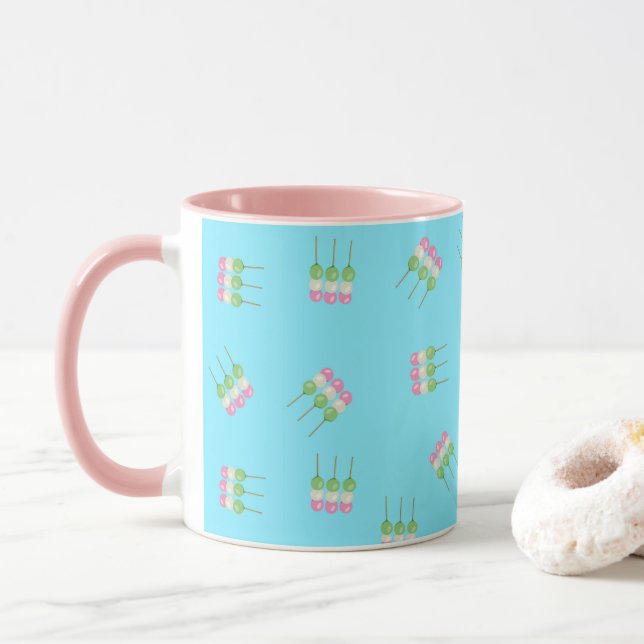 Anime Blue Pastel Dango Tasse (Mit Donut)