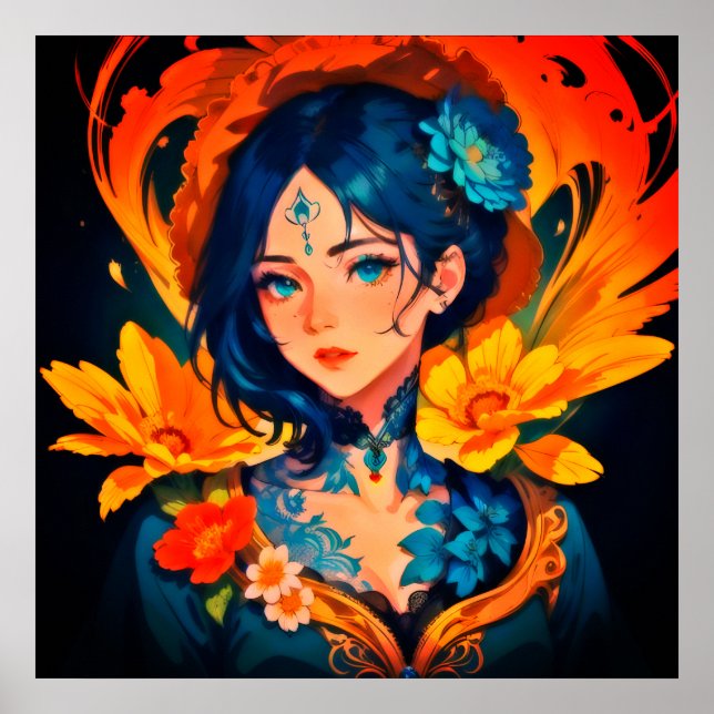 Anime Blume Queen Poster (Vorne)